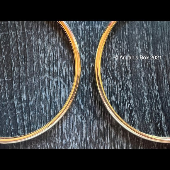 Gold Exaggerated 110mm Hoop Earrings - Picture 4 of 4